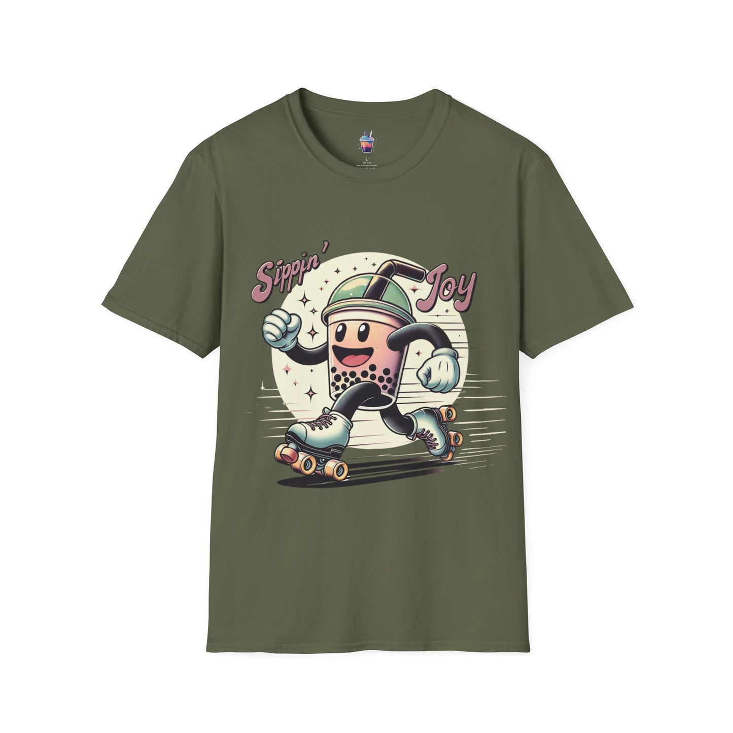 Joy Roller – Retro Boba Skater T-Shirt