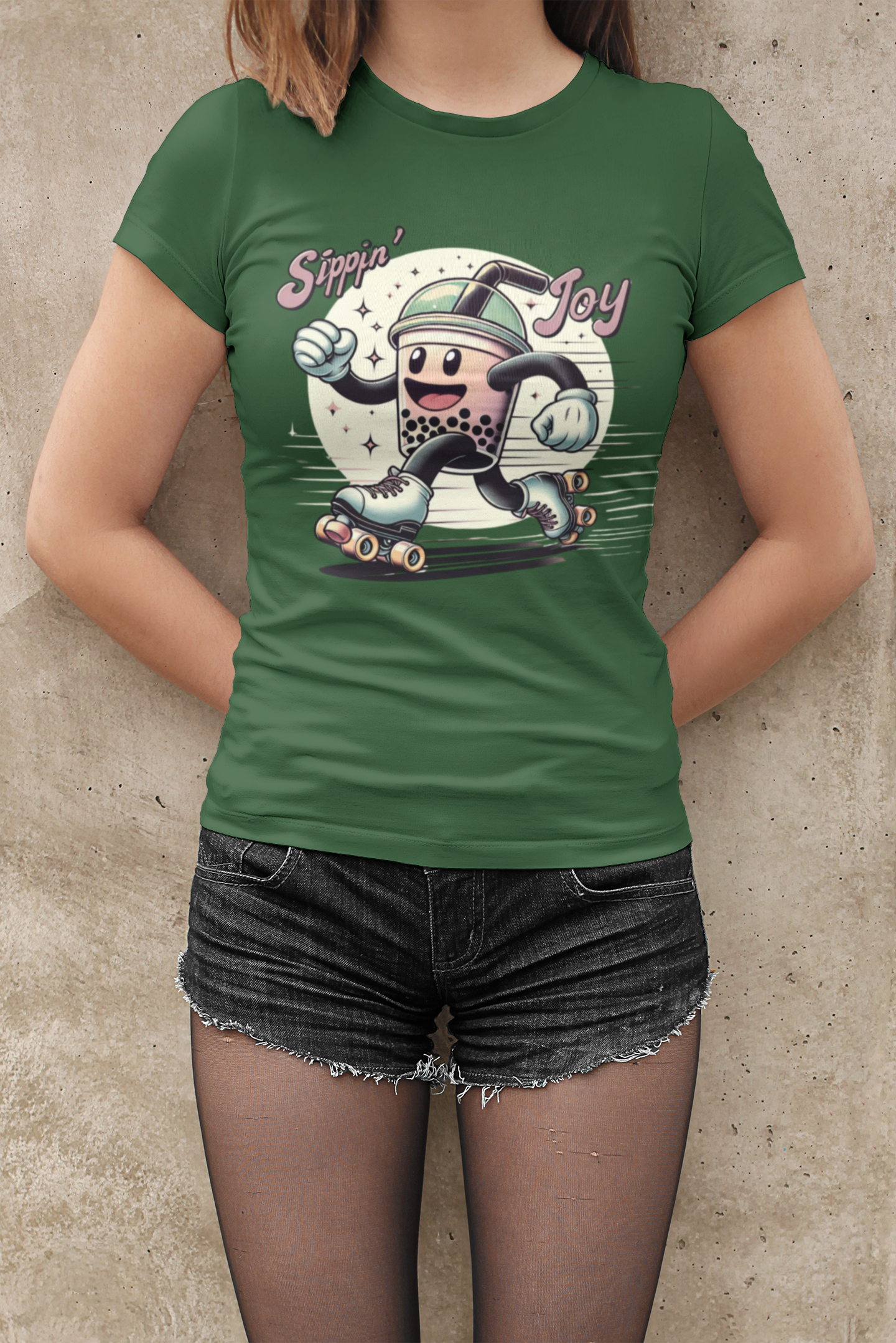 Joy Roller – Retro Boba Skater T-Shirt