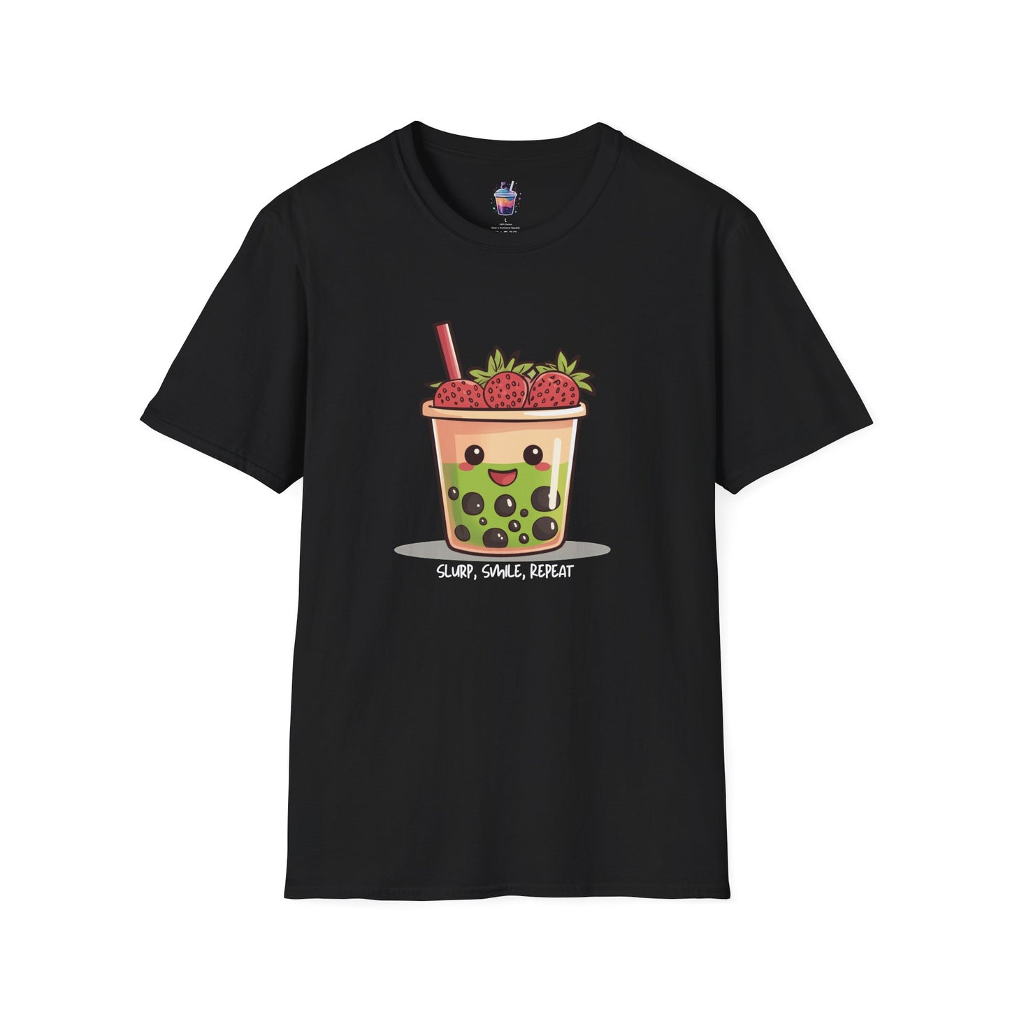 Boba Bliss – Strawberry Matcha Bubble Tea Tee