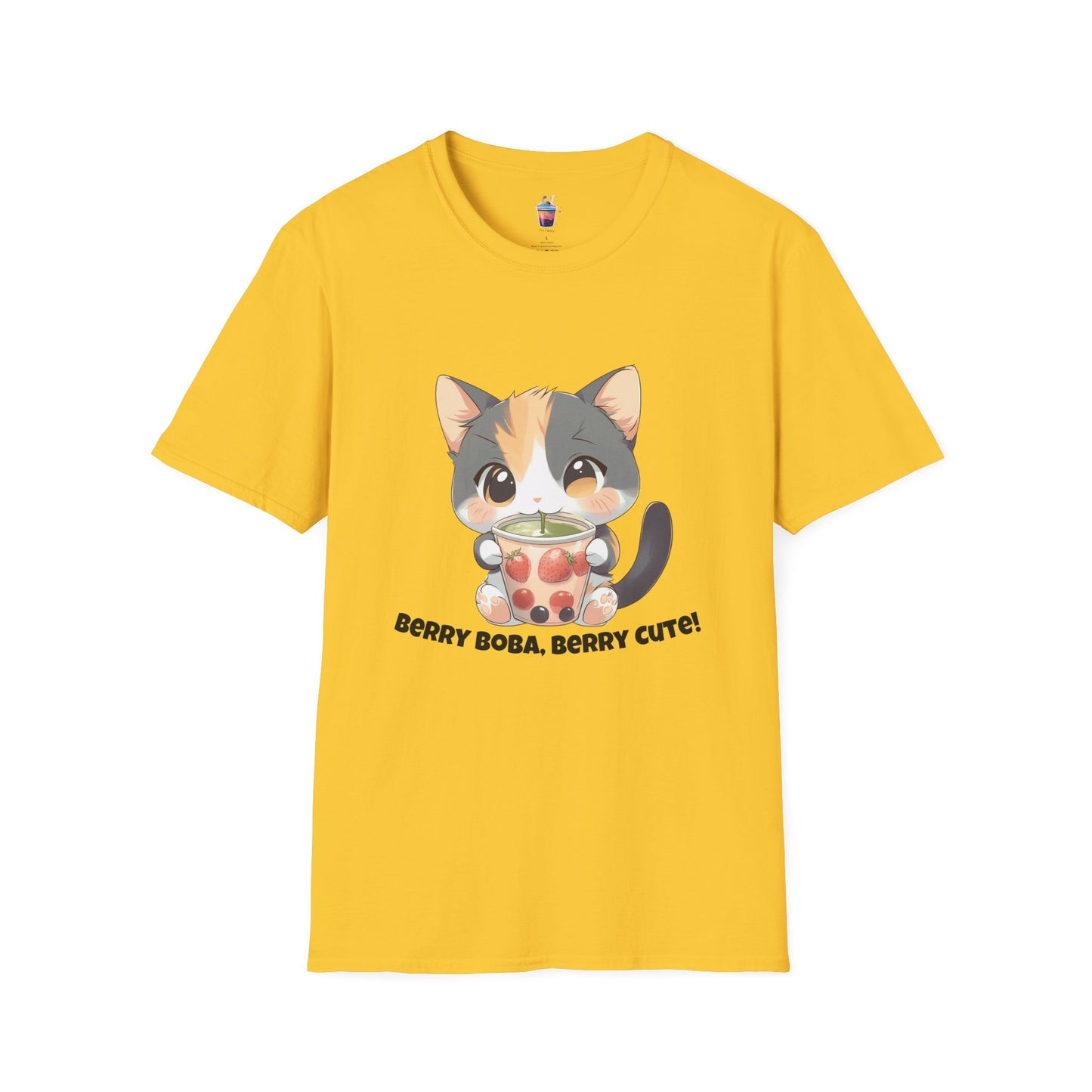 Berry Boba, Berry Cute! – Kawaii Cat Boba T-Shirt