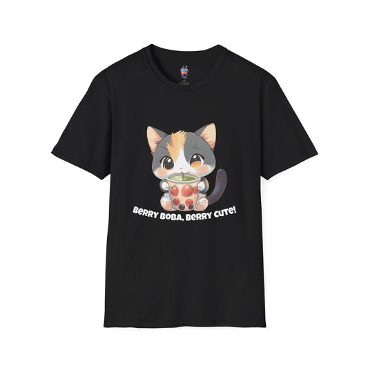 Berry Boba, Berry Cute! – Kawaii Cat Boba T-Shirt