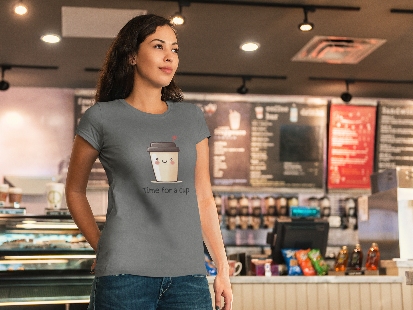 Time for a Cup – Cute Coffee Tee