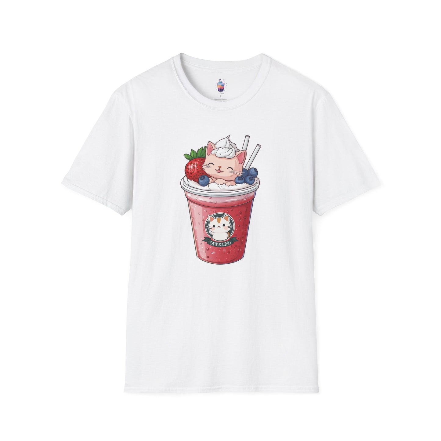 Catpuccino – Berry Sweet Kawaii Cat T-Shirt