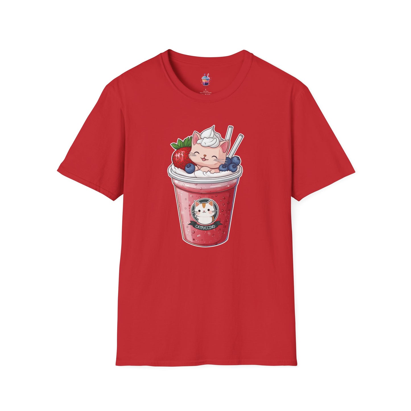 Catpuccino – Berry Sweet Kawaii Cat T-Shirt